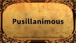 Use Pusillanimous in a Sentence [upl. by Ainimreh]