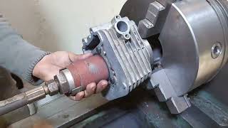 How to old technique rebore block cylinder motorcycle [upl. by Siekram]