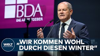 OLAF SCHOLZ auf Arbeitgebertag Keine Engpässe auf deutschem Strommarkt  WELT DOKUMENT [upl. by Rim592]