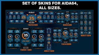 Conjunto de skins para Aida64 todos os tamanhos [upl. by Akineg]