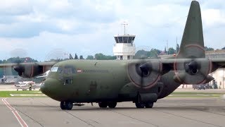 Lockheed C130 Hercules Austrian Air Force  StartUp amp TakeOff  Low Pass at Bern [upl. by Attenhoj]