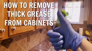 How to Remove Thick Grease from Kitchen Cabinets  When Everything Else Fails [upl. by Shing]