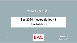 bac2024 Métropole Probabilités [upl. by Teri271]