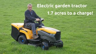 A look at the Stiga Estate 798e electric garden tractor mower for zero emission grass cutting [upl. by Rossuck317]