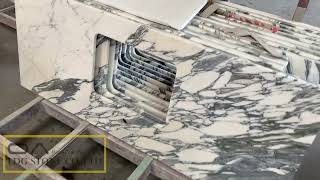 Natural Statuario White marble bathroom vanity tops [upl. by Elurd]