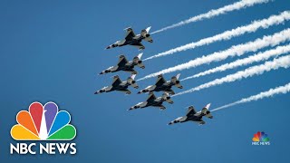 Navy Blue Angels Air Force Thunderbirds Salute COVID19 Responders With Flyover  NBC Nightly News [upl. by Hiller]