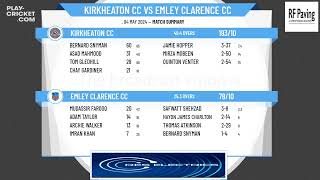 Huddersfield Cricket League  Conference  Kirkheaton CC v Emley Clarence CC [upl. by Luaped]