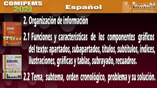 Funciones y características de los componentes gráficos tema y subtema COMIPEMS 2021 [upl. by Roybn114]