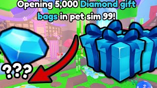 💎 Opened 5000 Diamond Gift Bags in Pet Simulator 99 [upl. by Dadelos565]