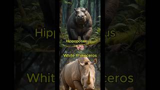 Hippopotamus VS Rhinoceros VS Elephant animals wildlifebattle animalbattle like [upl. by Ayocal387]