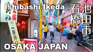 Osaka Ishibashi Ikeda City  around Ishibashi Station Hankyu Takarazuka Line 4K POV [upl. by Yllehs]