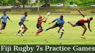 Fiji Rugby 7s practice games training for upcoming Hamilton 7s 2019 interaction with fans in Suva [upl. by Paza547]