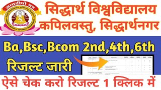 Siddharth University ka Result kaise check kare 2024  Ba ka Result kaise Dekhe 2024 [upl. by Armyn]