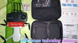 e88 drone unboxing video සින්හල [upl. by Nawj]