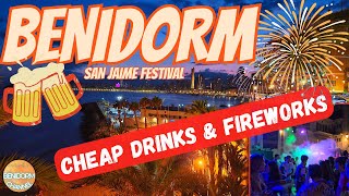 Benidorm  Festival with Fireworks and Cheap Drinks [upl. by Nataline]