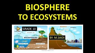 GRADE 10 BIOSPHERE TO ECOSYSTEMS LIFE SCIENCE 2023 THUNDEREDUC BY MSAIDI [upl. by Rabassa]