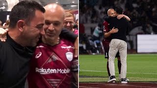 Xavi and Iniesta REUNITE during Vissel Kobe vs Barcelona 02 [upl. by Eenaj]