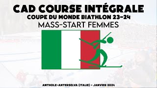 Biathlon  MassStart Femmes  AntholzAnterselva Italie  CDM 2324 Replay CAD 21012024 [upl. by Coretta]