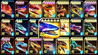 ALL MAX LEVEL 40 AMPHIBIANS JURASSIC WORLD [upl. by Ahsila]