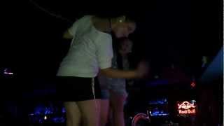 Pretty girls dancing on table at La Bamba bar Albufeira 2012 04 22 01 54 12 [upl. by Ahsikcin157]