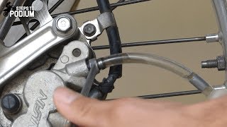 How to bleed dirt bike brakes  Reverse bleeding [upl. by Llerreg782]