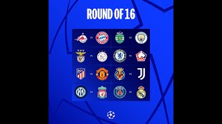 UCL 202122 Round of 16 draw [upl. by Seravat]