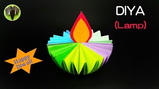 Diya  Lamp for Diwali Decoration  DIY  Tutorial by Paper Folds  813 [upl. by Ayardna315]