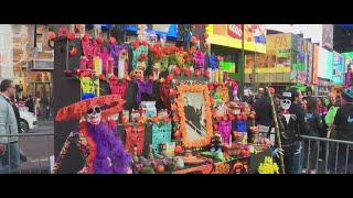 Times Square celebrates Day of the Dead [upl. by Attaymik447]