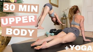 UPPER BODY HIIT 30 MIN  yoga warmup amp cool down [upl. by Ris]