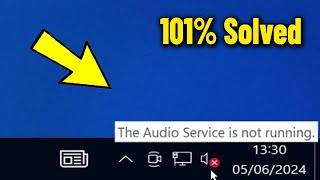 The Audio Service is not running in Windows 10  11 8  7  How To Fix Error Red X on Sound Icon 🔇✅ [upl. by Noteek]