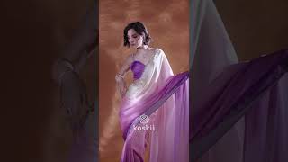 Koskiis Taara Collection Delightful Lavender Ombre Stonework Satin Saree [upl. by Elockcin]