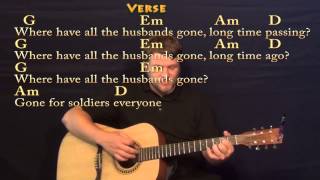 Where Have All The Flowers Gone Pete Seeger Strum Guitar Cover Lesson in G with ChordsLyrics [upl. by Nanfa]