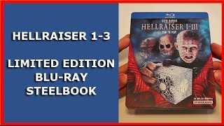 HELLRAISER 1  2  3  LIMITED UNCUT BLURAY STEELBOOK UNBOXING [upl. by Eihpos]