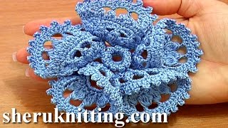 Crochet Flower 3D with Folded Petals [upl. by Ashraf]