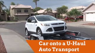 How to Load a Car onto a UHaul Auto Transport [upl. by Judie]