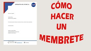 COMO HACER UN MEMBRETE EN WORD [upl. by Kyre383]