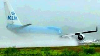 KLM  Boeing 747400 takeoff during Heavy Rain at St Maarten [upl. by Eenar]