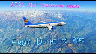 Dangerous landing in Paro World tour 38 DelhiParo VIDPVQPR xplane12 a321neo xplane11 [upl. by Aniger]