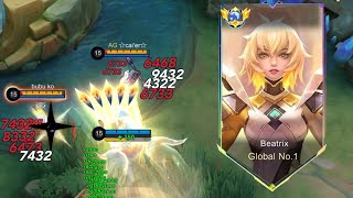 BEATRIX WTF DAMAGE BROKEN BUILD FOR SOLO RANK MATCH  must watch MLBB [upl. by Jervis]