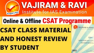 Vajiram and Ravi CSAT Class review  Vajiram CSAT material review  Honest review by student [upl. by Tak660]