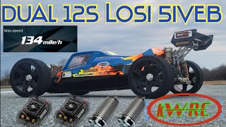 134 MPH Losi 5iveB Dual 12s KiloWattRCMAD MAXSAGA racingONYX art best comment newamazing [upl. by Hike]