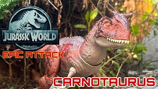 NEW Jurassic World Epic Attack Carnotaurus toy review jurassicworld toys [upl. by Yarahs661]