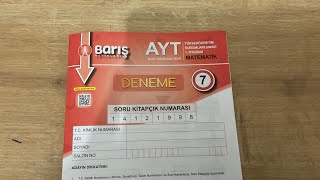 AYT MAT DENEME ÇÖZÜMÜ ÖĞRENCİ GÖZÜNDEN BARIŞ ÇELENK AYT MAT DENEME7 120 [upl. by Stroup356]