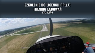 Szkolenie PPLA kręgi ćwiczenie lądowania Diamond DA20 ATC AUDIO FHD 60FPS [upl. by Deerc525]