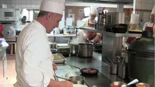 Haeberlin prepares a dish at 3 Michelin LAuberge de LIll [upl. by Aterg]