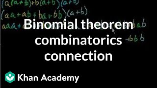 Binomial theorem combinatorics connection  Algebra II  Khan Academy [upl. by Kcirdahs]