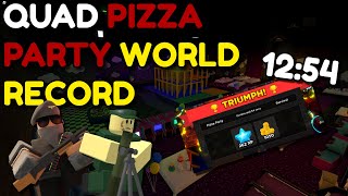 QUAD PIZZA PARTY WORLD RECORD SPEEDRUN 1254  ROBLOX TOWER DEFENSE SIMULATOR [upl. by Ahsaei]