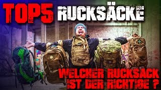 Top 5 Rucksäcke  Welcher Rucksack ist der richtige Outdoor Survival Backpacking Bushcraft EDC [upl. by Berfield]