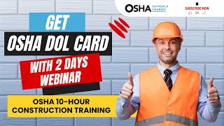 WEBINAR TRAINING vs ONLINE COURSE  OSHA 10 Hour Construction Training  OSHAOutreachCourses [upl. by Ogaitnas]