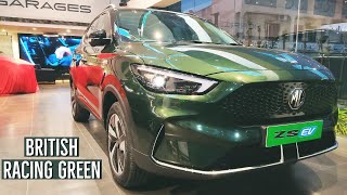 Mg ZS EV new colour  BRITISH RACING GREEN Walkaround [upl. by Colinson55]